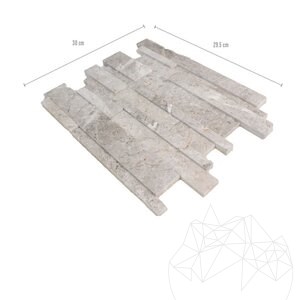 Tundra Grau Polierter Marmor 3D Wandmosaik