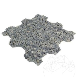 Small Black Tumbled Pebbles Mosaik