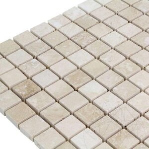 Klassischer polierter Travertin Mosaik 2,3 x 2,3 cm