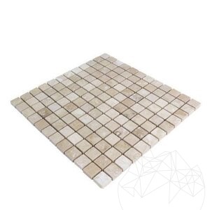 Klassischer polierter Travertin Mosaik 2,3 x 2,3 cm