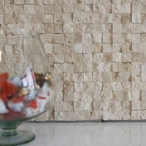Klassisches Splitface Travertin 3D-Mosaik 2,5 x 2,5 cm