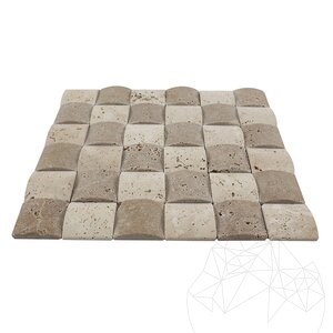 Classic & Noce Getrommelter Travertin 3D-Kissenmosaik 5 x 5 cm