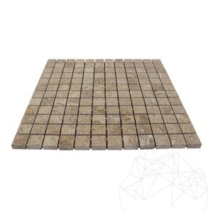Latte Polierter Travertin Mosaik 2,3 x 2,3 cm