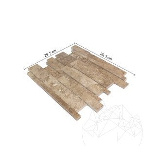 Latte Polierter Travertin 3D Wandmosaik