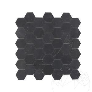 Nero Marquina Sechseck geschliffener Marmor Mosaik