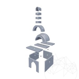 Backofen Gradina Mediteraneo (Holzkohle/Holz, 170 x 120 x 145 cm, 950 kg, Rhodos-Naturstein, Ziegel)