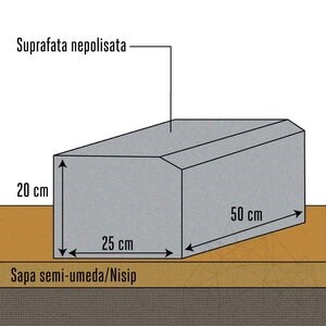 Leopard White Granit Bordsteinkante (Fase 1L) 20 x 25 x 50 cm