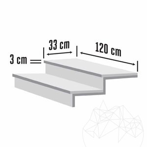 Kavala Polierter Marmor Stufe 120 x 33 x 3 cm