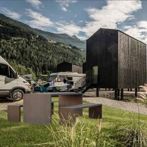 Gartenbank Panchina U - Gesinterter Stein, 60X90X4XH45 Premium