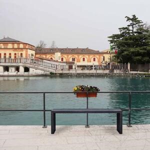 Gartenbank Panchina U - Gesinterter Stein, 60X90X4XH45 Premium