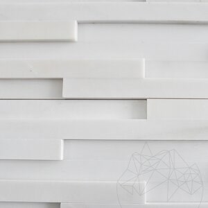 Polierter Marmor Arctic White Wandverkleidungsplatte 15 x 60 cm