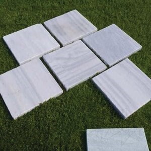 Kavala Kreuzschliff-Trommelmarmor-Gartenstufe 40 x 40 x 4,5 cm