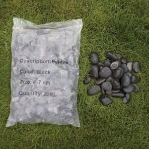 Schwarzer polierter Kieselstein Sack 20 kg