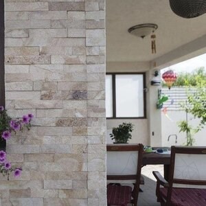 Schiefer Rhodos Natur, 5 cm x LL | Dekorativer Stein - Vertikale Fliesen, Outdoor-Indoor