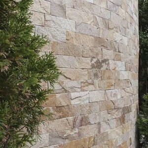 Schiefer Rhodos Natur, 10 cm x LL | Dekorativer Stein - Vertikale Fliesen, Outdoor-Indoor