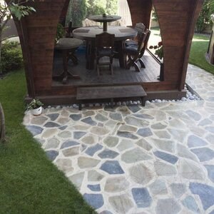 AquaBlue Polygonaler Schiefer - Terrassenfliesenplatten