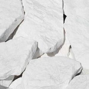 Felswand Thassos Polygonaler Marmor