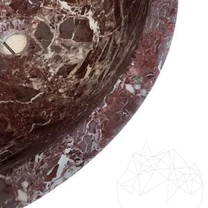 Waschbecken - Rosso Levanto Marmor RS-5, 42 x 15 cm