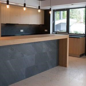 Flexibler Schiefer SKIN MicroStone 1mm - Black Line, 265 x 125 cm | Ultraflexibler Stein für Wände, Möbel, Verkleidungen