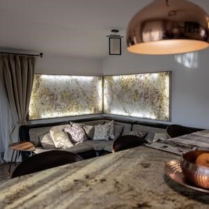 Transluzenter flexibler Schiefer SKIN 2mm - Indischer Herbst, 265 x 125 cm | Raumbeleuchtung, Innen & Außen