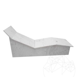 Calacatta Lucina Polierte Marmor-Sonnenliege 194 x 60 x 96 cm