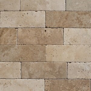 Klassischer Travertin mit Kreuzschliff, 7,5 x 20,3 x 1 cm