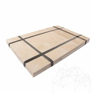 Klassischer Kreuzschliff Gebürsteter Travertin Französisches Muster Set 1,2 cm