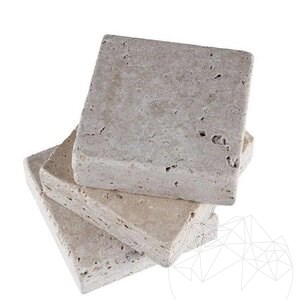 Classic Cross Cut Tumbled Travertine Cobblestone 10 x 10 x 3 cm (Pflastersteine)