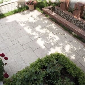 Klassischer Kreuzschliff gebürstet & gemeißelt Travertin französisch gemustert Set 3 cm