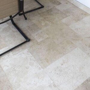 Klassischer Kreuzschliff Gebürsteter Travertin Französisches Muster Set 1,2 cm