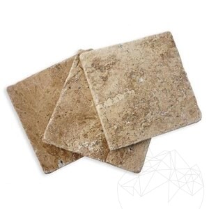 Latte Tumbled PREMIUM Travertin 10 x 10 x 1,2 cm