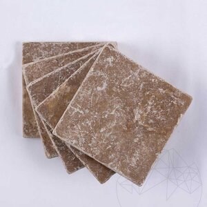 Noce Kreuzschliff Getrommelter Travertin 10 x 10 x 1 cm