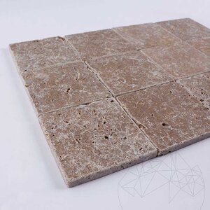 Noce Kreuzschliff Getrommelter Travertin 10 x 10 x 1 cm
