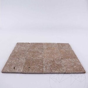 Noce Kreuzschliff Getrommelter Travertin 10 x 10 x 1 cm