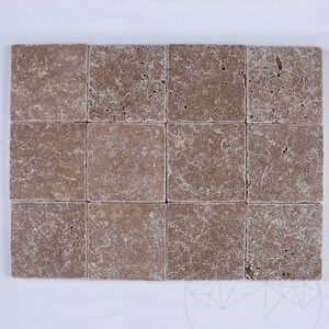 Noce Kreuzschliff Getrommelter Travertin 10 x 10 x 1 cm