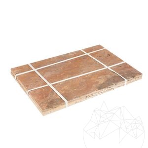 Pfirsich Kreuzschliff Gebürsteter Travertin Französisches Muster Set 1,2 cm