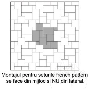 Pfirsich Kreuzschliff Gebürstet & gemeißelt Kante Travertin Französisch Muster Set 1,2 cm