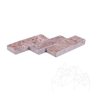Roter Opium Travertin Splitface 5 cm x FL x 2cm Sonderanfertigung