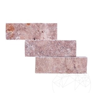 Roter Opium Travertin Splitface 5 cm x FL x 2cm Sonderanfertigung