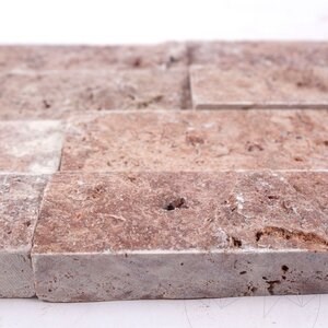Roter Opium Travertin Splitface 5 cm x FL x 2cm Sonderanfertigung