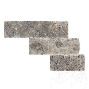 Silberner Splitface Travertin 5 cm x FL x 2 cm