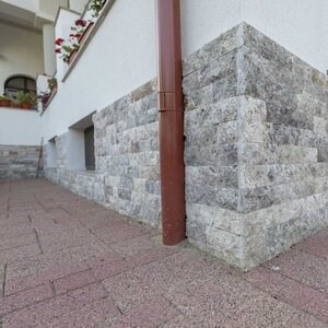 Silberner Splitface Travertin 7,5 cm x FL x 2 cm