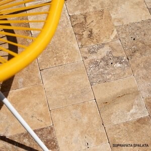 Travertinplatten Walnutt Cross Cut Antik/Getrommelt 15.2 x 15.2 x 3 cm
