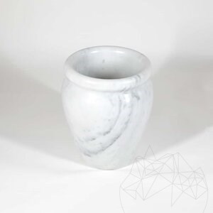 Roma Vase aus weißem Marmor 30 x 25 x 25 cm