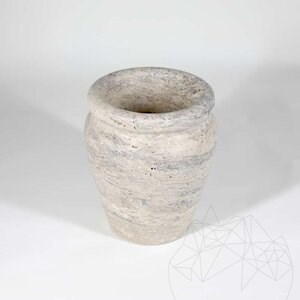 Roma Silber Travertin Vase 30 x 25 x 25 cm