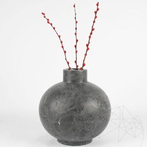 Vase aus Marmor Ceppo Grey Autograph-Venise,30 x 30 x 30 cm