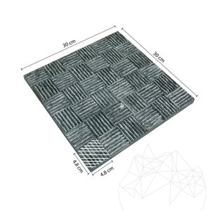 Black Dizzy Scratched Marmor Mosaik