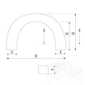 Cismea Large Garden, Traditionell, Freistehend - Polygonaler Stein furniert, Rhodos Schiefer, 105 x 70 cm, 85 kg