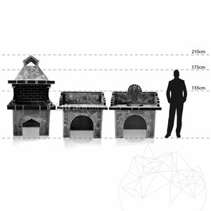 Einfaches Grilltisch - bedeckt mit Polygonaler Stein