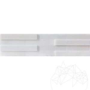 Polierter Marmor Arctic White Wandverkleidungsplatte 15 x 60 cm